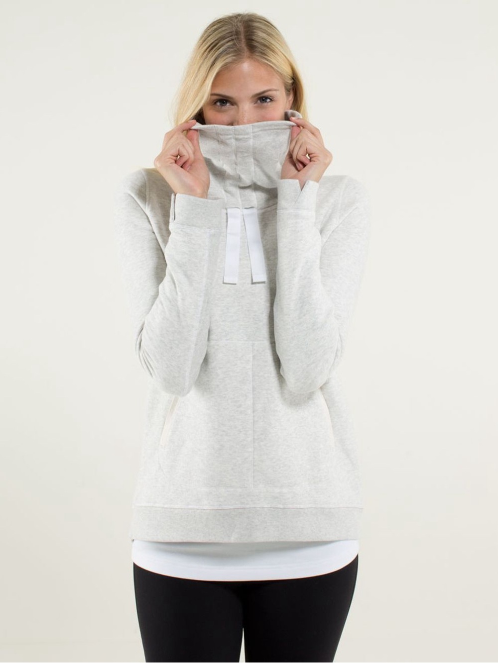 Lululemon Light Gray Funnel Neck Women's Sweater